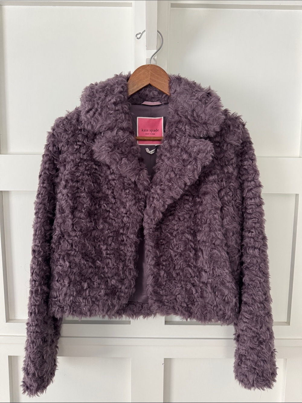 kate spade Plush Lavender-Tone Faux Fur Teddy Jacket